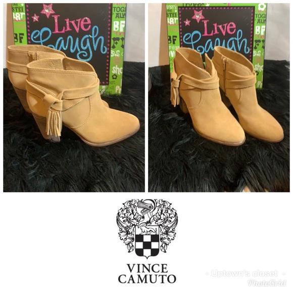 Vince Camuto booties boots suede fringe New! 8.5 - Picture 3 of 6